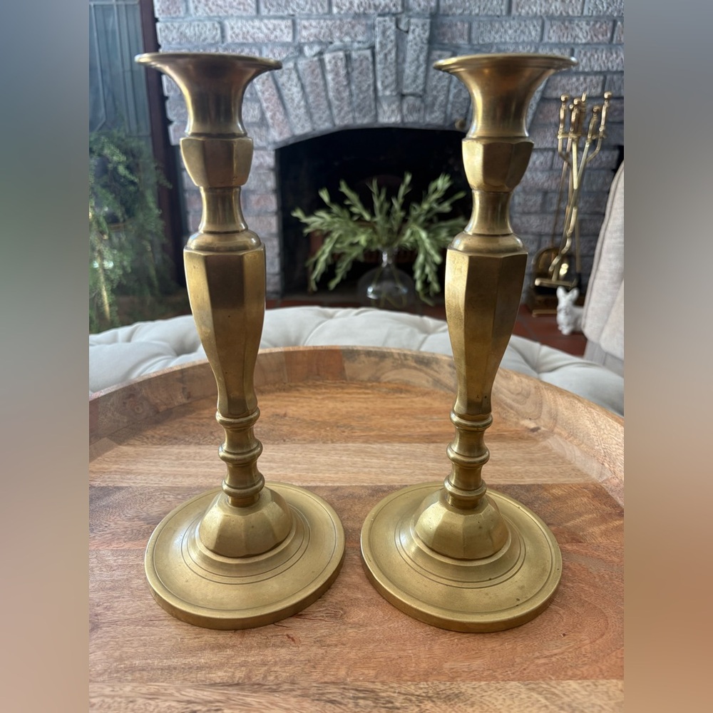 Elegant Brass Candlestick Holders vintage